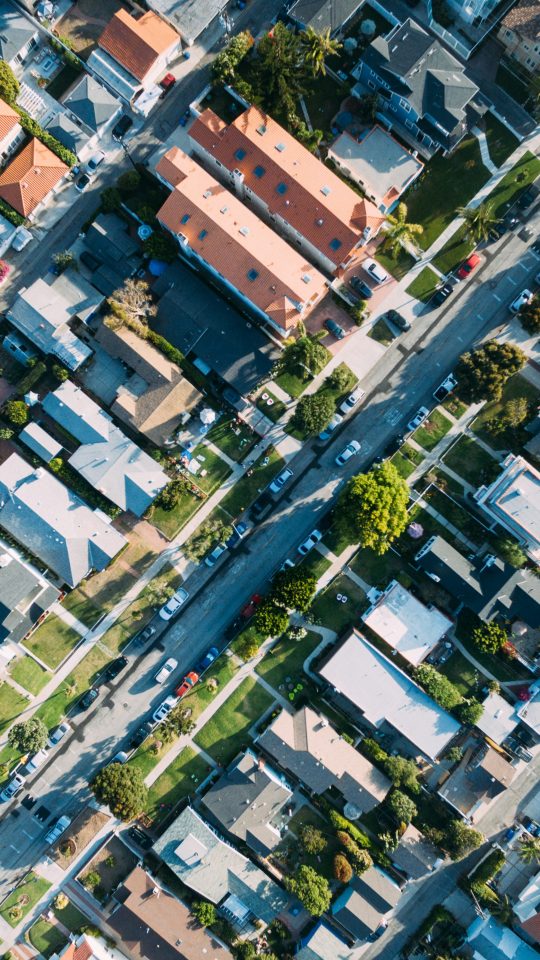 aerial photography of house and road