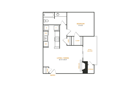 the floor plan for a two bedroom apartment at The  Kace