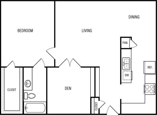 the floor plan for a two bedroom apartment at The WESTON