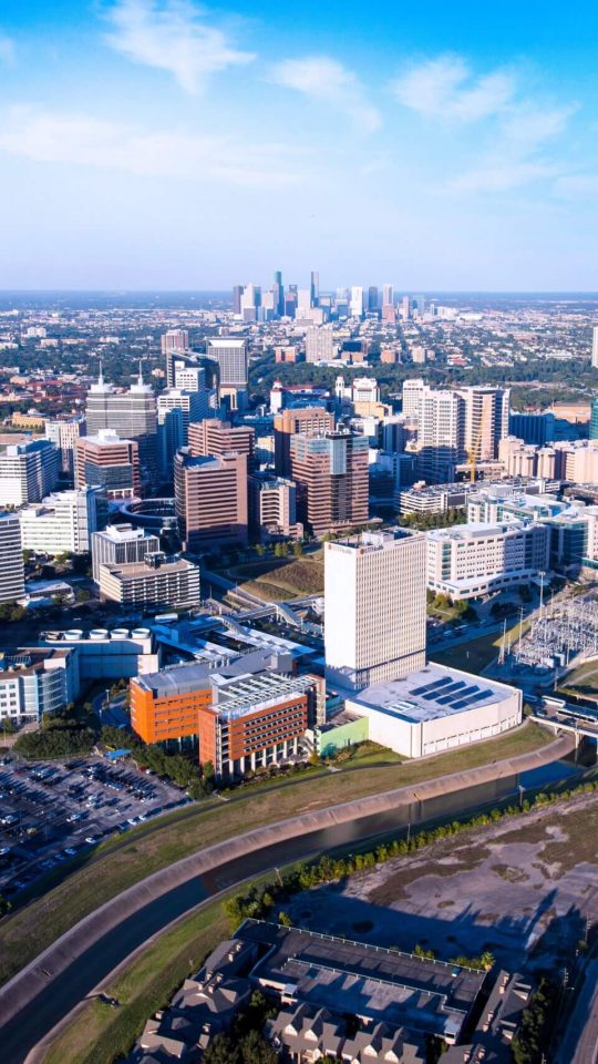 aerial view of downtown dallas, texas at The WESTON