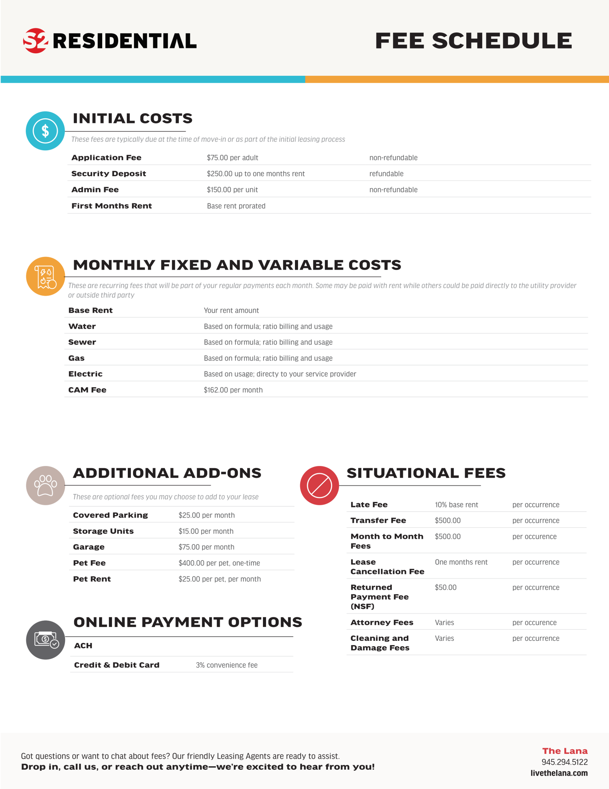 Fee Schedule