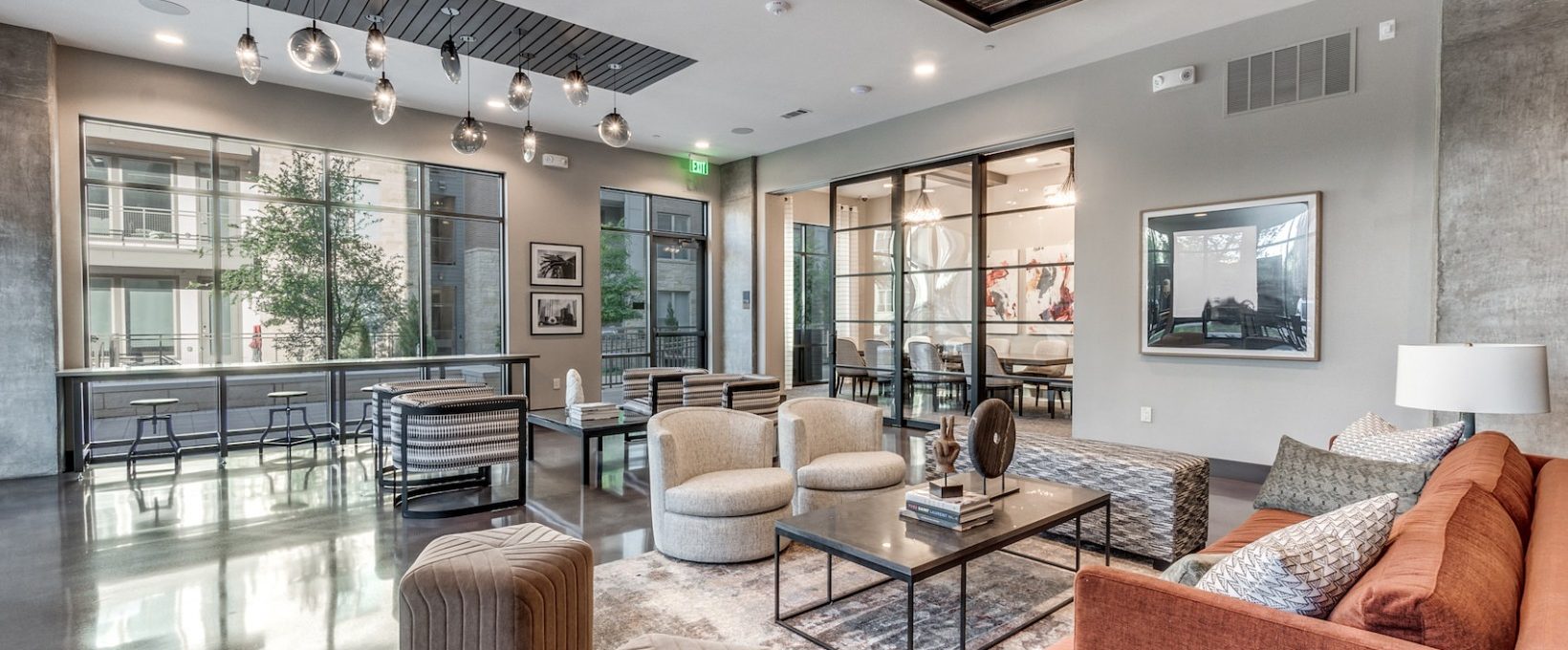 the living room at The Cedar at  Branch