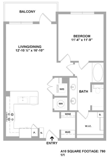 a floor plan for a two bedroom apartment at The Cedar at  Branch