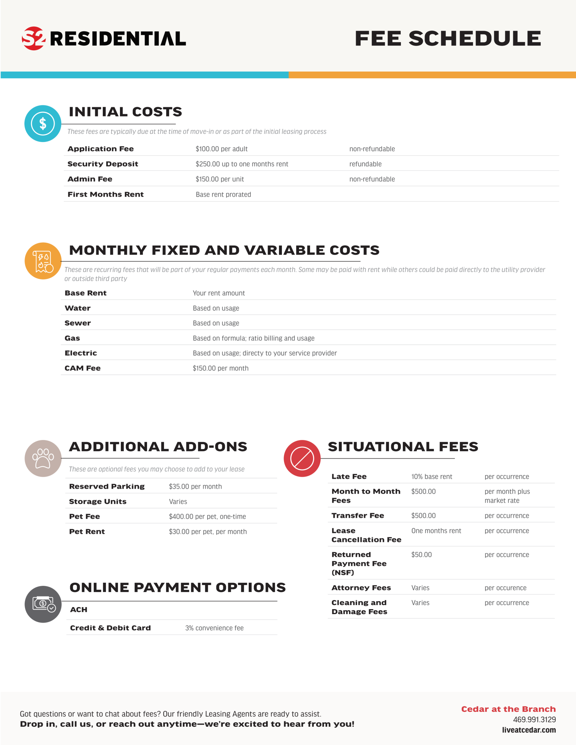 Fee Schedule