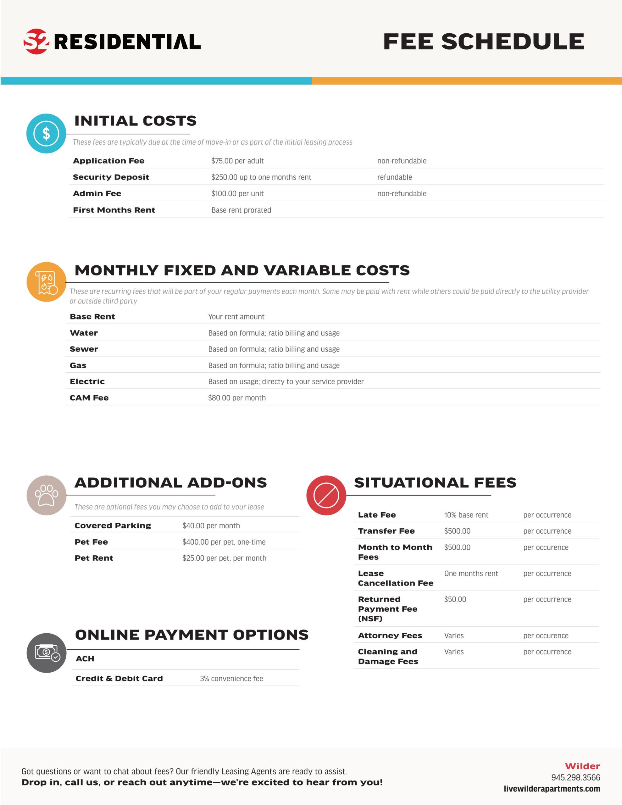 Fee Schedule