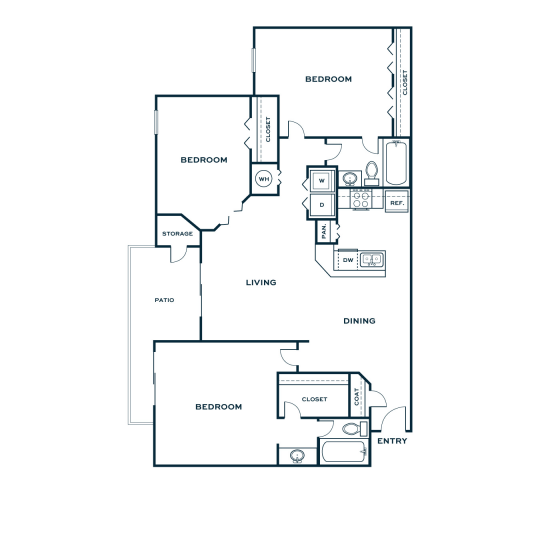 the floor plan for a two bedroom apartment at The  Jaxon