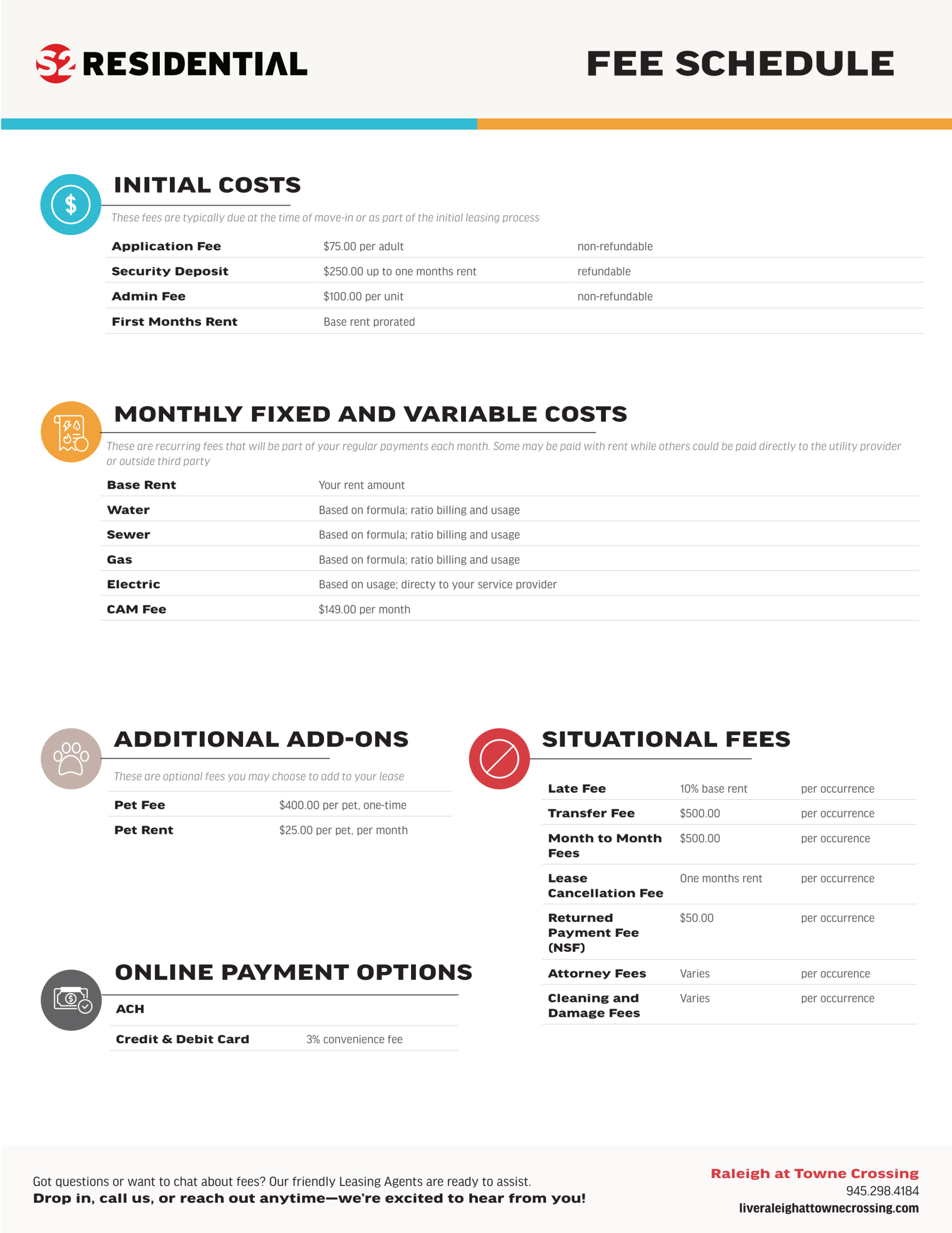 Fee Schedule