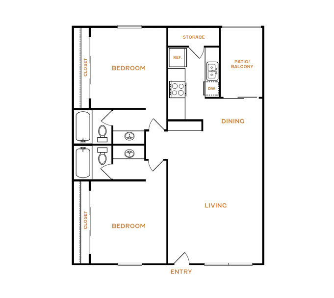 the floor plan for a two bedroom apartment at The  Palmer