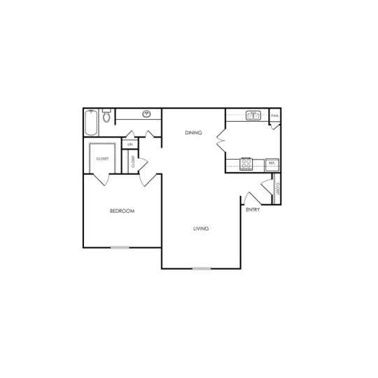 Melville Floor Plan 1 Bed 1 Bath 1 Bed 1 Bath 721 sqft