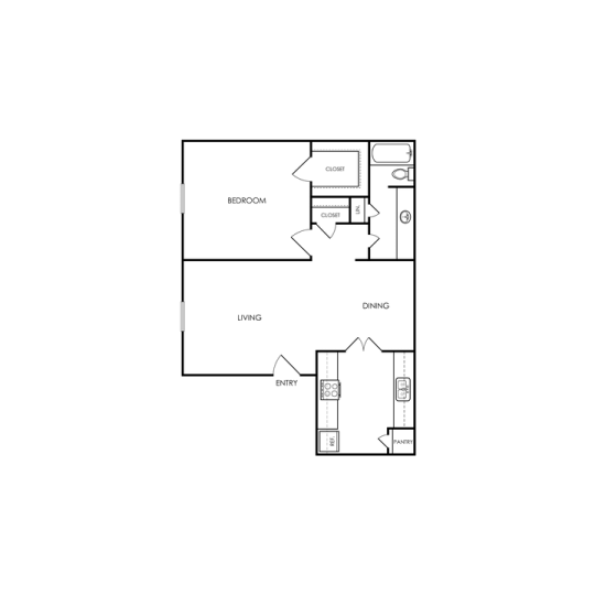 Melville Floor Plan 1 Bed 1 Bath 1 Bed 1 Bath 660 sqft