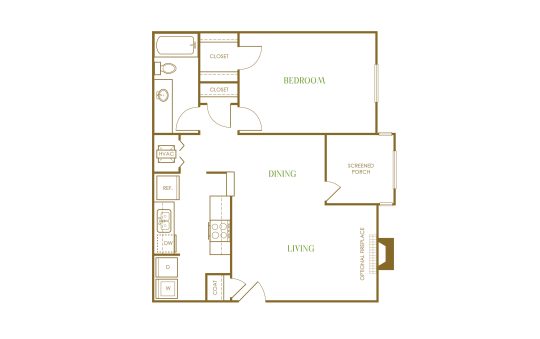 the floor plan for a two bedroom apartment at The Terra at Norcross