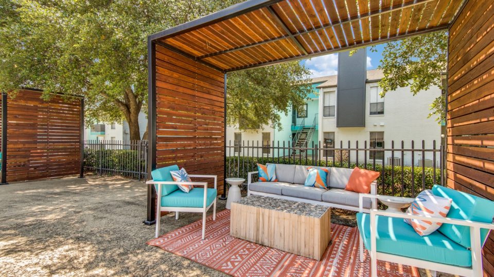 the patio area at The  Booker