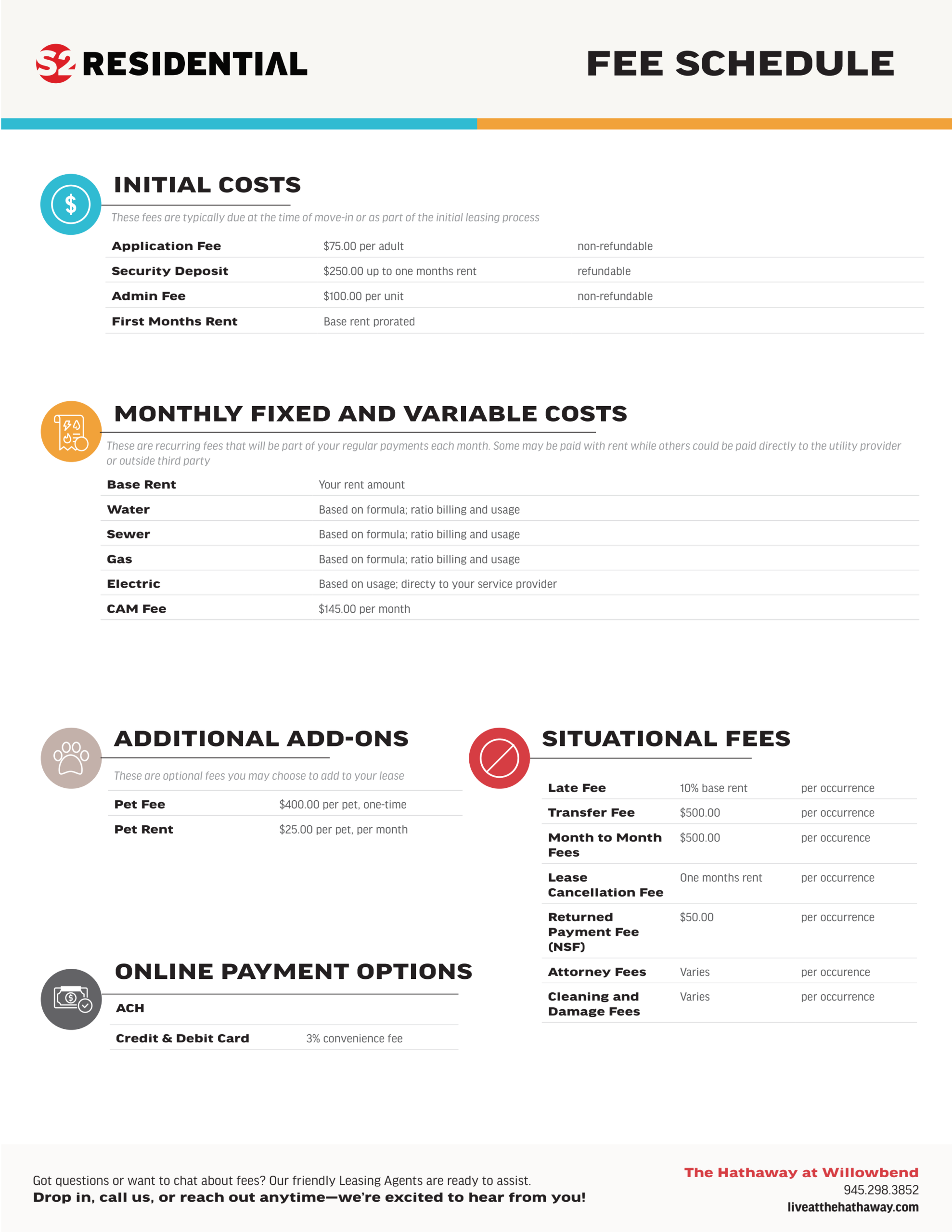 Fee Schedule