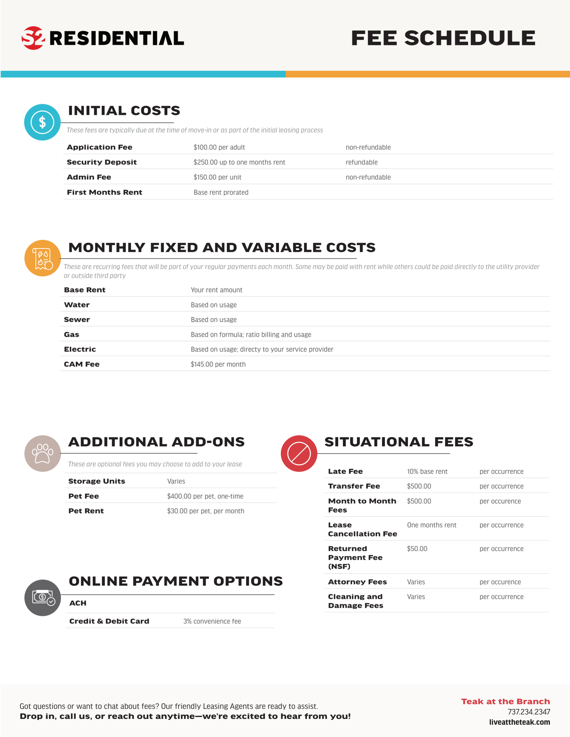 Fee Schedule