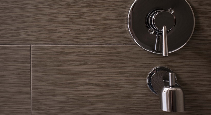 a shower head with a chrome handle and a faucet at The Ash at  Branch