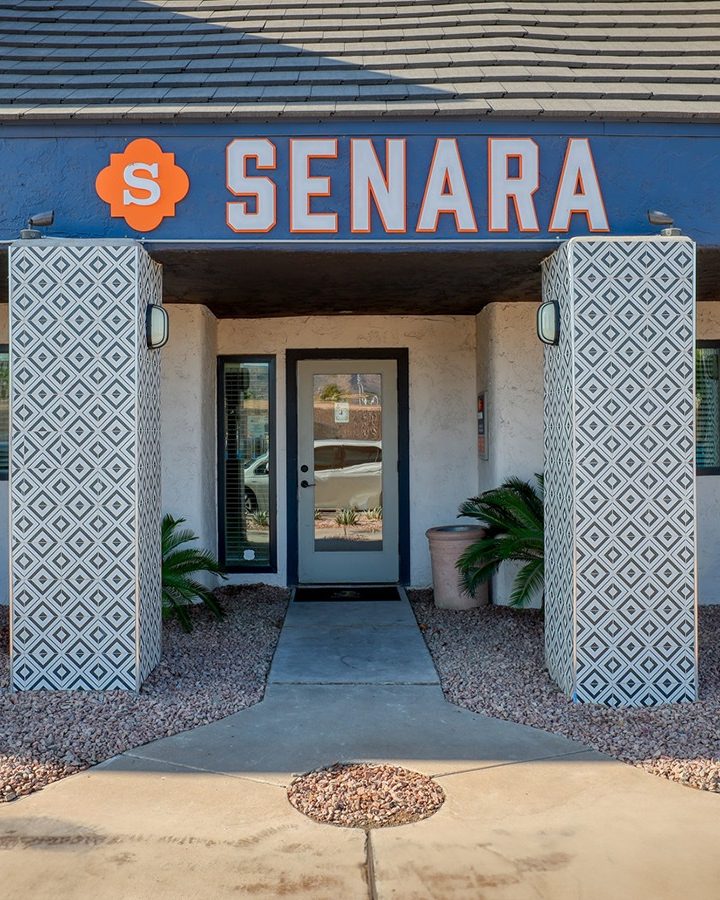 a building with the word senara on it at The Senara