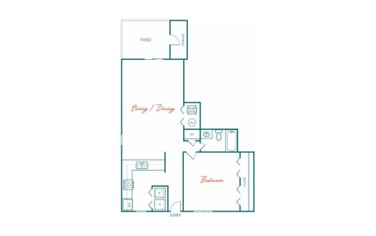 the floor plan for a two bedroom apartment at The Marino