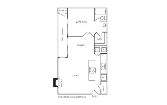 the floor plan for a two bedroom apartment at The Hyde Park at Valley Ranch