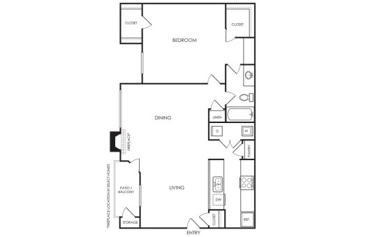 the floor plan for a two bedroom apartment at The Hyde Park at Valley Ranch