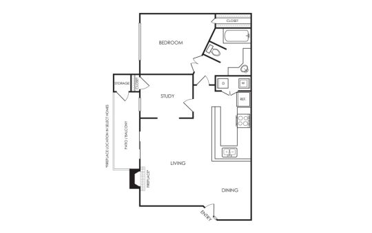 the floor plan for a two bedroom apartment at The Hyde Park at Valley Ranch