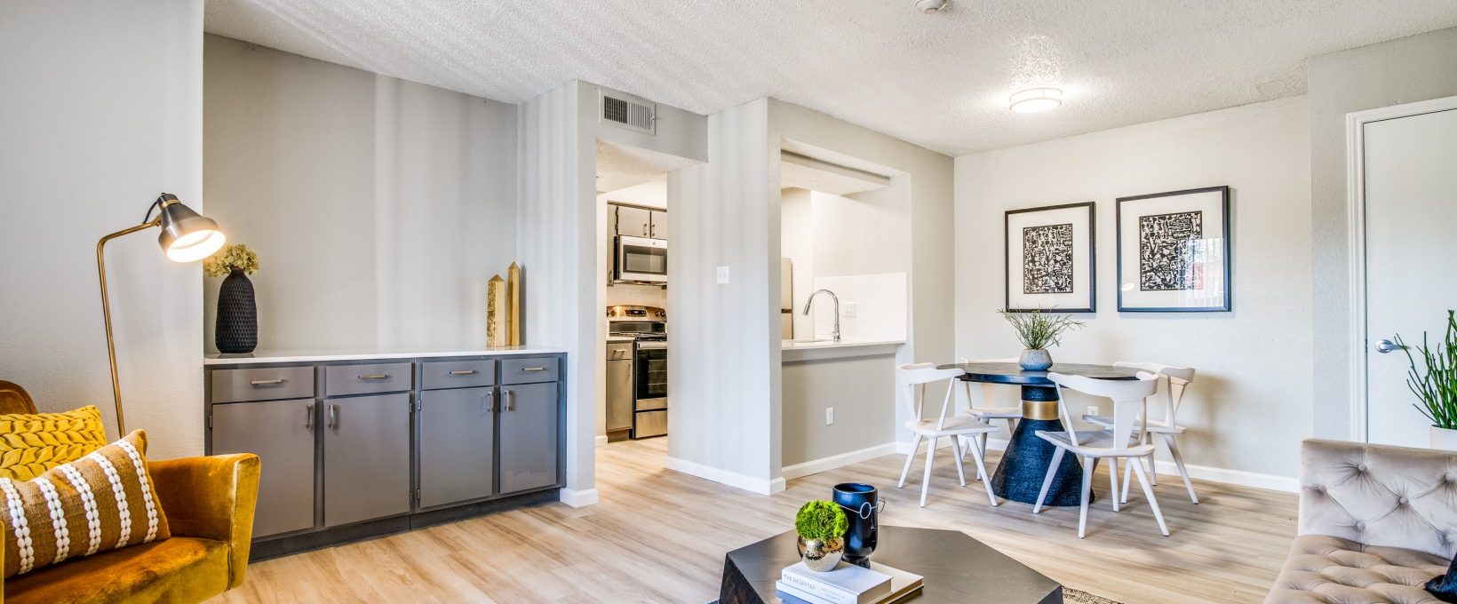 a living room with a couch and coffee table at The  Durham