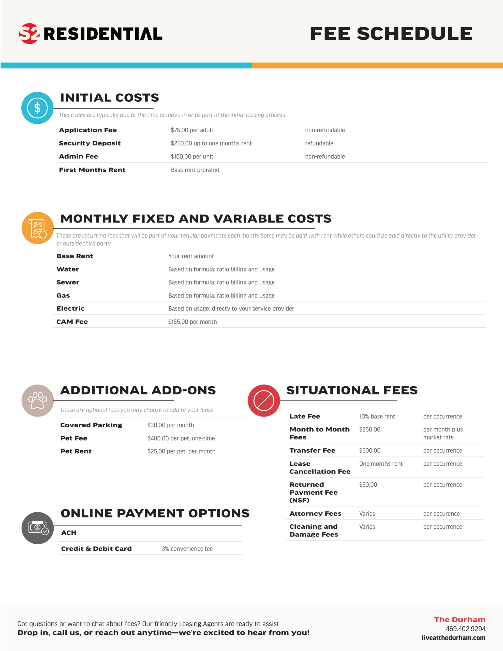 Fee Schedule