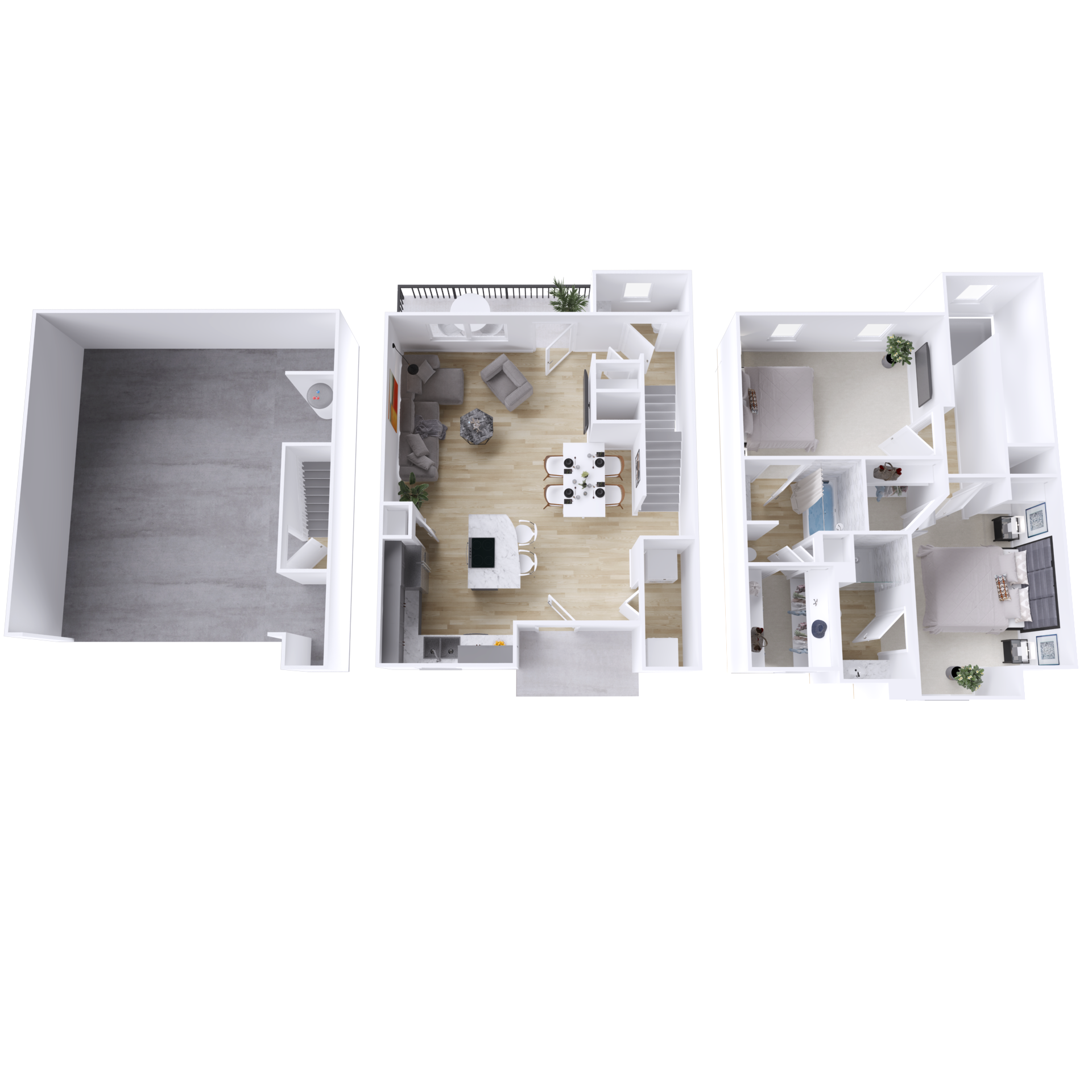 B2 Townhome - 3D Plan