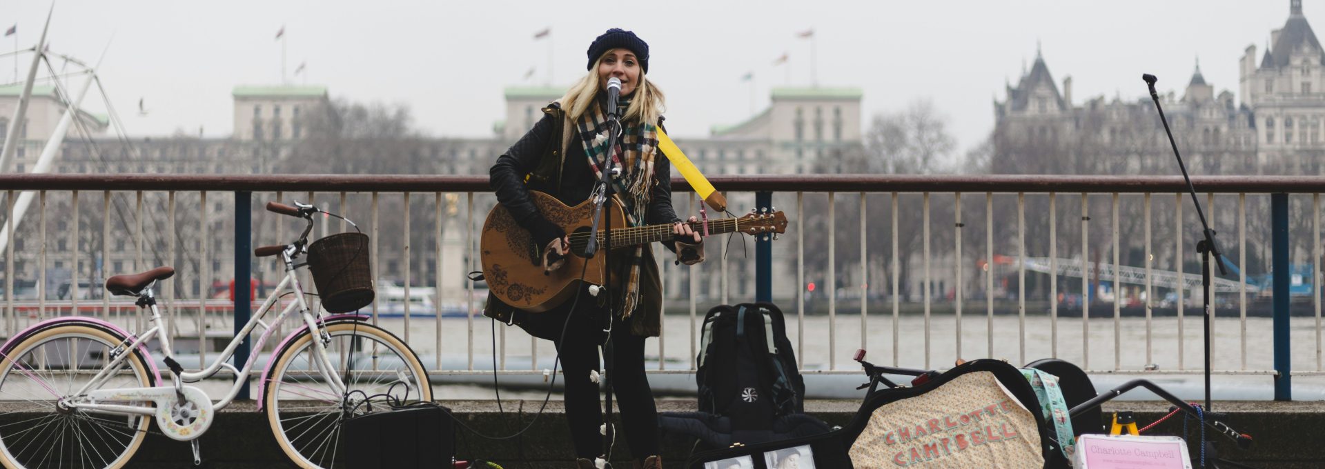 woman playing guitar